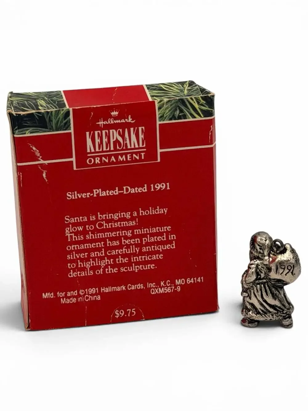 Hallmark 1991 Precious Edition Silvery Santa Miniature Keepsake Ornament